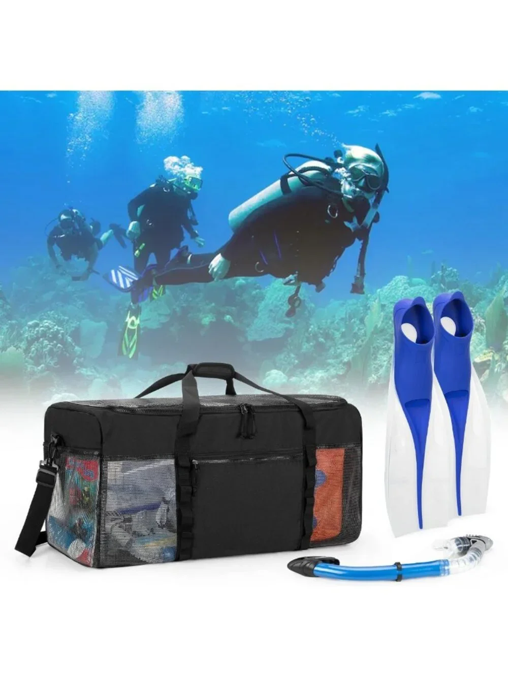 XL Mesh Dive Duffel Bag - Oversized Sport Bag for Scuba, Snorkeling, Beach & Gym